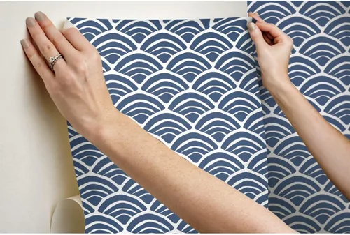 Miniatura 7 de RoomMates RMK12101RL Jane Dixon - Papel tapiz para despegar y pegar, color azul marino