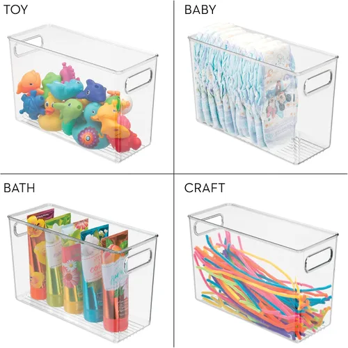 Miniatura 7 de iDesign - Contenedor de almacenamiento de plástico transparente y delgado para baño, organizador alto y estrecho para lociones, cremas y artículos