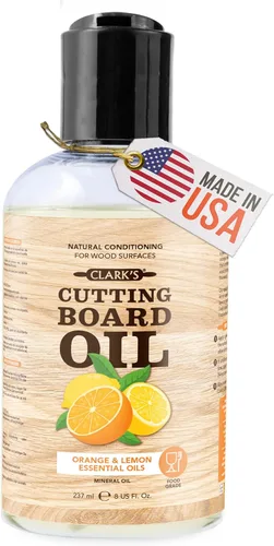 Miniatura 9 de CLARK'S Aceite mineral para tabla de cortar, aceite mineral de grado alimenticio enriquecido con extractos de naranja y limón, penetra profundamente