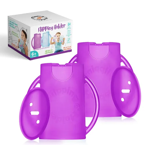 Miniatura 13 de Flipping Holder Soporte para Bolsas de Alimentos a Prueba de Apretones para Niños Pequeños, Bebés, Niños, Sin Desorden, Soporte para Caja de Jugo