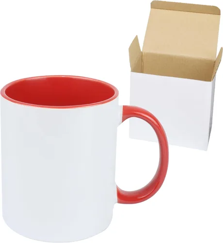 Miniatura 8 de Taza de café de cerámica de 11.0 onzas para sublimación, embalada en caja blanca 12 colores mezclados
