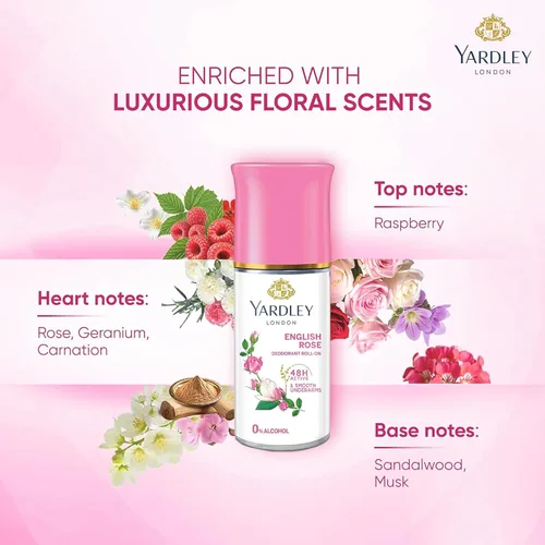 Miniatura 8 de Yardley London English Rose Desodorante antitranspirante roll-on 48 horas activo Sin alcohol 1.7 oz (1.7 fl oz)
