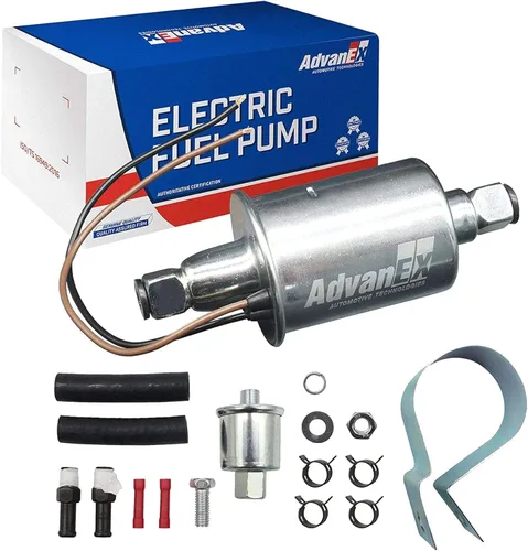 Miniatura 8 de Bomba de combustible eléctrica de 12 V universal de baja presión 5-9 PSI gasolina diésel en línea de metal sólido compatible con carburador HEP-02A