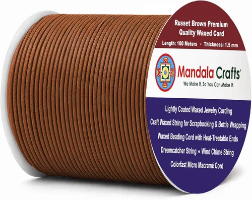 Miniatura 84 de Cuerda Mandala Crafts 0.03 pulgadas 109 yardas para hacer joyería, artesanía, macramé, cuerda de algodón encerado Negro