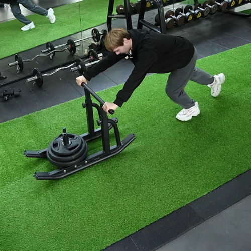 Miniatura 16 de Yescom Entrenamiento deportivo para gimnasio al aire libre, césped para entrenamiento Crossfit, equipo de empuje y tracción de 65 x 5 pies