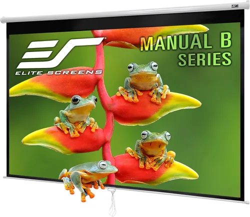 Miniatura 14 de Elite Screens Manual B, pantalla de proyección manual desplegable de 80 pulgadas 4K/8K para cine en casa, juegos, pantalla de proyección M80H Blanco
