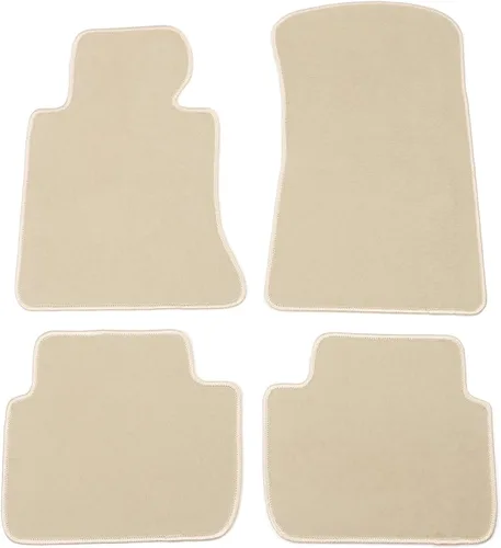 IKON MOTORSPORTS, Alfombrillas de Piso Compatibles con BMW Serie 3 E46, 1998-2006 Ajuste de Fábrica Beige de Nylon Delanteras y Traseras