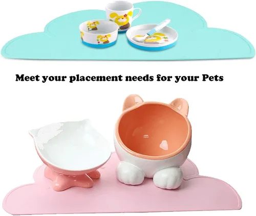 Miniatura 2 de Love Dream Tapete de silicona para alimentación de mascotas con borde elevado, antideslizante, impermeable, mantel individual para perros y gatos