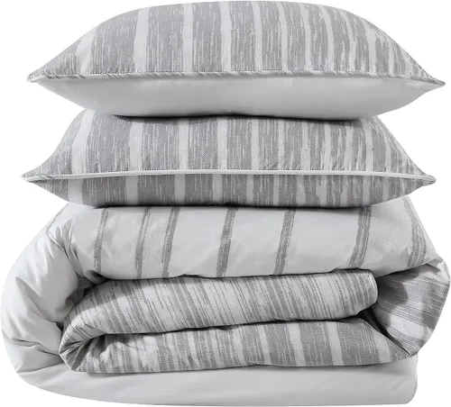 Miniatura 6 de Kenneth Cole New York - Juego de funda de edredón tamaño King, ropa de cama reversible de algodón con fundas a juego, decoración moderna del hogar
