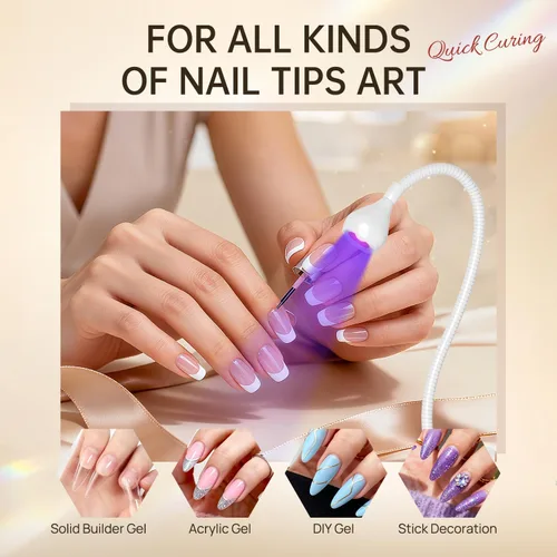 Miniatura 6 de AORAEM Lámparas LED de uñas de 3 W, lámpara flexible de cuello de cisne, secado rápido, secado rápido, lámpara de secado de esmalte de gel, luz