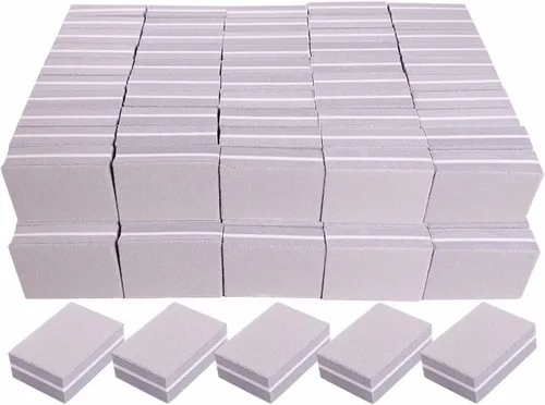 Miniatura 9 de Pulidores de uñas (paquete de 50), mini lima de uñas para uñas acrílicas y uñas naturales, bloque de pulido de uñas de grano 100/180, bloques
