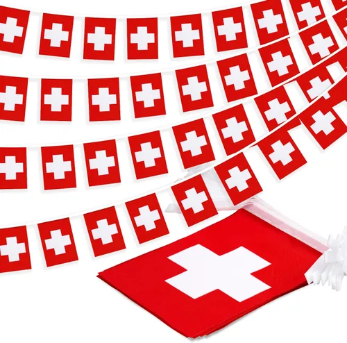 Miniatura 8 de Bandera de cuerda de Noruega, pequeña mini bandera de pendón noruego, bandera de guirnalda de Nordmann, decoración nacional del país para escuela
