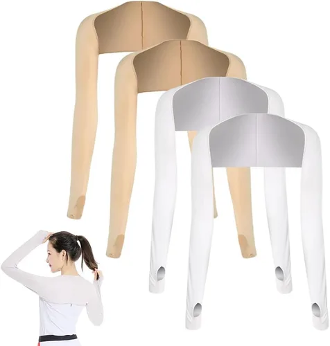 Miniatura 16 de 4 fundas de chal de enfriamiento con agujeros para los dedos, chal de enfriamiento para mujer, fundas de brazo anti UV, transpirables y cómodas