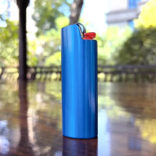 Miniatura 2 de Fundas de metal para encendedores, funda para BIC tamaño completo encendedor J6 mate color básico regalo de bricolaje (azul)