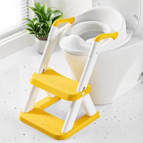 Miniatura 14 de Asiento de Entrenamiento de Baño, Asiento de Inodoro Mejorado para Niños y Niñas, Asiento de Entrenamiento de Baño 2 en 1 para Niños, Asiento