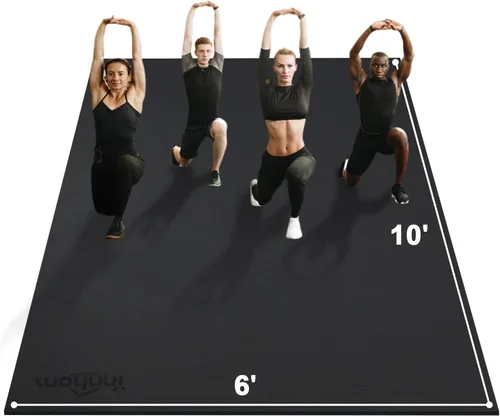 innhom Alfombrilla de ejercicio grande de 6 x 4 pies/7 x 5 pies/8 x 6 pies/9 x 6 pies/10 x 6 pies, tapete de entrenamiento para gimnasio en casa,