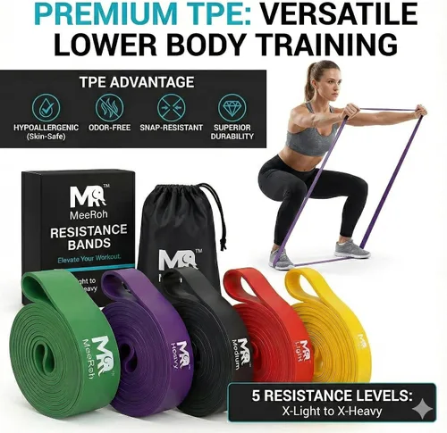 Miniatura 7 de MeeRoh Banda de asistencia para dominadas – Banda de resistencia resistente para dominadas – Equipo de calistenia de primera calidad para gimnasio