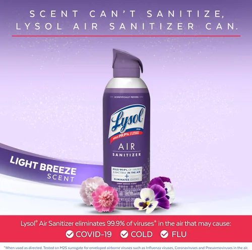 Miniatura 3 de Lysol Spray desinfectante de aire con eliminador de olores para el hogar y la oficina, aerosol desinfectante, alternativa a ambientador, aroma