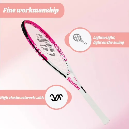 Miniatura 5 de Raquetas de tenis Senston para adultos de 27 pulgadas - Juego de raquetas de tenis para 2 jugadores con 3 pelotas, 2 empuñaduras, 2 amortiguadores