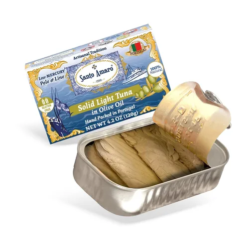 Miniatura 13 de Santo Amaro - Filetes artesanales de atún silvestre en aceite de oliva y orégano, atún capturado con caña y línea de Portugal, atún enlatado al