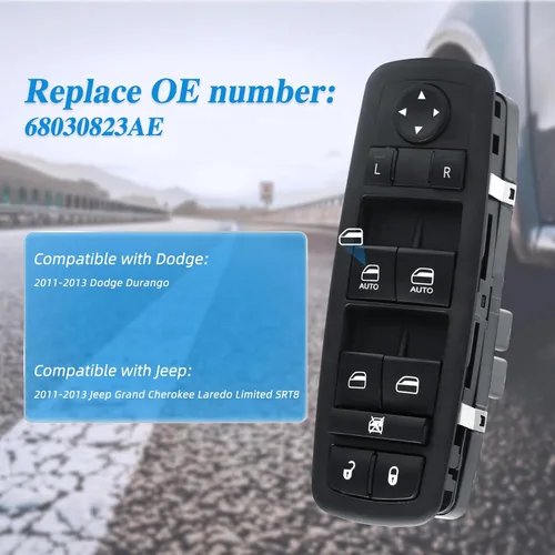 Miniatura 5 de Interruptor de control de ventana eléctrica Lado del conductor delantero 11 pines Compatible con Dodge Durango 2011-2013, Jeep Grand Cherokee