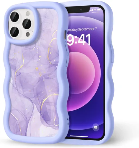 Miniatura 271 de Compatible con iPhone SE/8/7 Funda para Mujeres y Niñas, Marco Ondulado Rizado con Patrón Lindo, Estética Delgada Suave Silicona TPU Parachoques