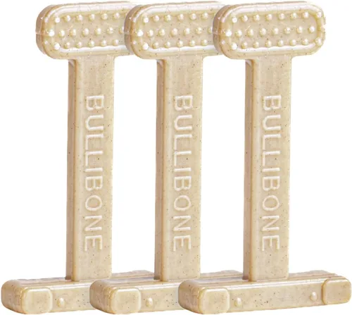 Miniatura 34 de Bullibone Juguete masticable de nailon para perros masticadores agresivos, hueso de higiene dental con sabor a tocino, juguetes duraderos
