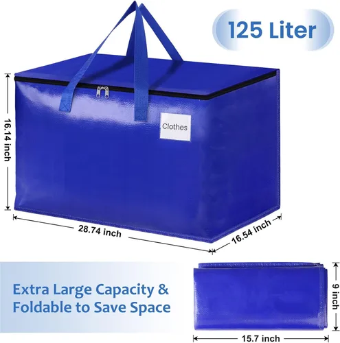 Miniatura 2 de Bolsas de mudanza, bolsas de almacenamiento con asas resistentes y cremalleras resistentes, bolsas de almacenamiento para ahorrar espacio, mudanza