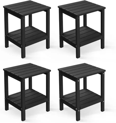 Miniatura 20 de GREENVINES Adirondack - Mesa lateral para exteriores 14 x 13 pulgadas Plástico HDPE Todo clima Aqua Mesas auxiliares exteriores Estante