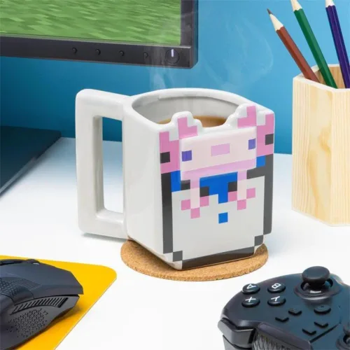 Miniatura 2 de Paladone Taza Bucket of Axolotl – Producto oficial de Minecraft, taza de café de cerámica, regalo para jugadores, taza coleccionable de 13.5 fl oz