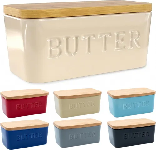 Miniatura 10 de PriorityChef Plato de Mantequilla Extra Grande con Tapa para Encimera, Envase de Mantequilla de Cerámica con Cubierta Hermética, Soporte