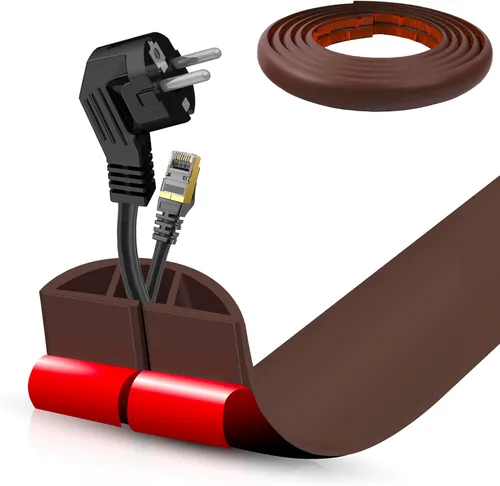 Miniatura 98 de Cubierta autoadhesiva para cables de suelo, gestión de cables de 3.3 pies, protector de tira de extensión para cables, evita tropiezos de cables