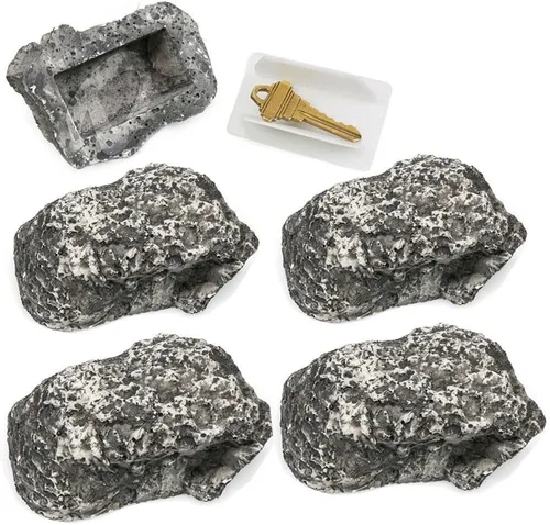 Miniatura 8 de Hide-a-Key - Soporte seguro para llaves de roca y piedra de aspecto realista - Tamaño 3.5 x 2.8 x 1.5 pulgadas - Almacena llaves de repuesto