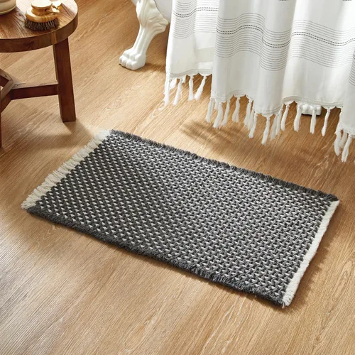 Miniatura 10 de TYUU Tapete de baño estilo gofre, tapete de baño bohemio, antideslizante, lavable, súper absorbente, de secado rápido, bonito tapete de baño