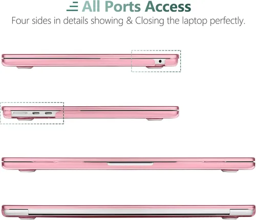 Miniatura 7 de TWOLSKOO Funda compatible con M4 MacBook Air de 15 pulgadas versión 2025-2023 M4 A3241 M3 A3114 M2 A2941, carcasa rígida de plástico, protector