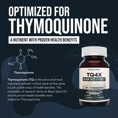 Miniatura 5 de Cápsulas de extracto de aceite de semilla negra con 20% de timoquinona - TQ-Advanced 4X®: Concentración potente de timoquinona disponible