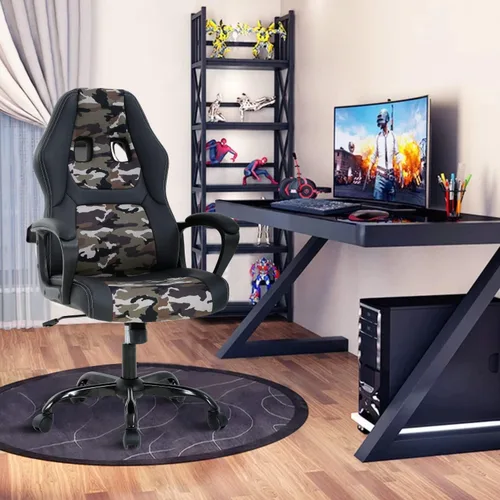 Miniatura 11 de Silla ejecutiva para juegos de PC con soporte lumbar y reposacabezas, silla ergonómica de cuero para oficina en casa, sala de juegos, resistente