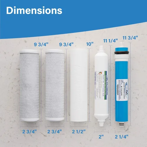Miniatura 2 de Membranas aplicadas Membrana de ósmosis inversa y reemplazo de filtro, membrana de 50 GPD con filtro pre y poste.