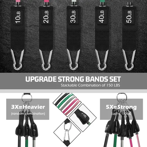 Miniatura 4 de VEICK Bandas de resistencia, bandas de ejercicio, bandas de entrenamiento, bandas de resistencia para entrenar con asas para hombres y mujeres
