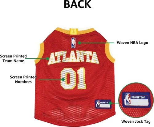 Miniatura 6 de Pets First NBA Atlanta Hawks - Camiseta para perro, talla XS, camiseta sin mangas, camiseta de baloncesto para mascotas