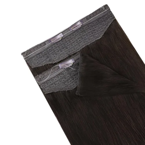 Miniatura 9 de Easyouth Extensiones de cabello humano con alambre, color marrón oscuro, extensiones de cabello humano Remy, extensión de línea de pescado