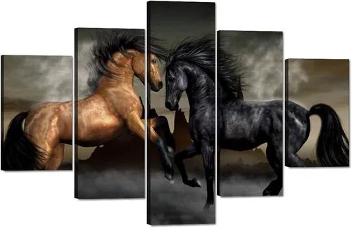 Miniatura 90 de 5 piezas de pintura sobre lienzo ardiente de fénix dibujado en estilo heráldico fuego fénix arte de pared vintage impresiones obras de arte arte