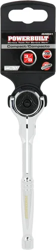 Miniatura 6 de Powerbuilt Trinquete de cabeza giratoria, herramientas manuales de accionamiento de 3/8 pulgadas, giratorio, oscilación de 72 dientes y 5 grados