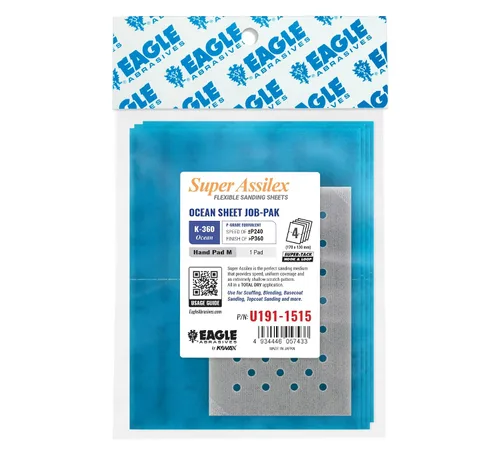 Miniatura 18 de Super Assilex Hojas de Lijado Flexibles Job-PAK, Lime K-1000, U191-2507, 4 Hojas + 1 Almohadilla de Mano M para Medias Hojas K-1000 Lima