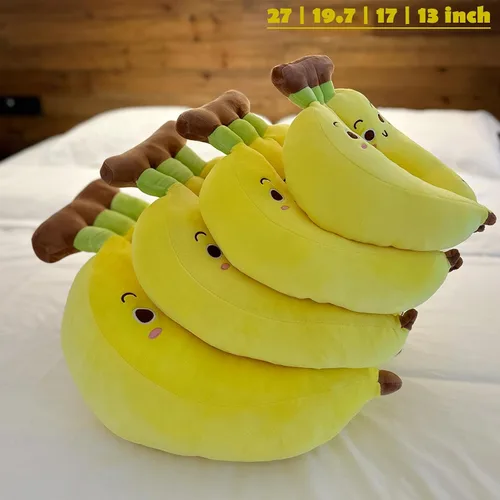 Miniatura 8 de Almohada de peluche de plátano de 13 pulgadas, juguete de fruta de animal de peluche para niñas o niños, para vacaciones