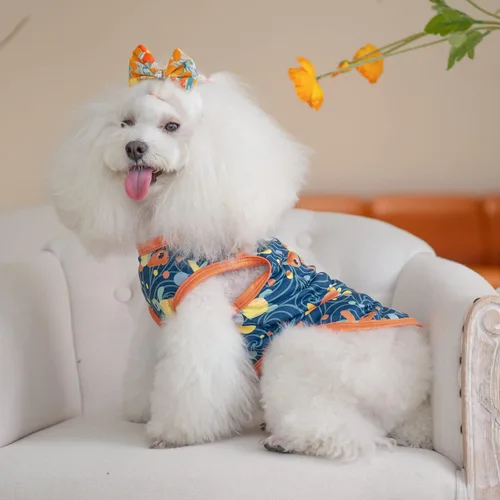 Miniatura 5 de CuteBone Paquete de 2 camisas para perros, ropa suave para mascotas, chaleco de verano transpirable para cachorros pequeños y ropa elástica