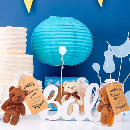 Miniatura 5 de Zhanmai 20 juegos de mini oso de peluche para decoración de baby shower, regalos de muñecas de baby shower, etiqueta de agradecimiento, bolsa