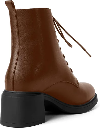 Miniatura 130 de ROSERWISH Botas altas de tacón bajo y grueso para mujer, con cordones, cómodas, modernas, con puntera redonda, de 2.5 pulgadas