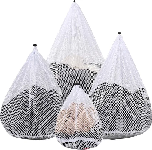 Miniatura 15 de Paquete de 5 bolsas de malla para lavandería con etiqueta de identificación, bolsas resistentes para ropa delicada, medias, ropa interior, viajes