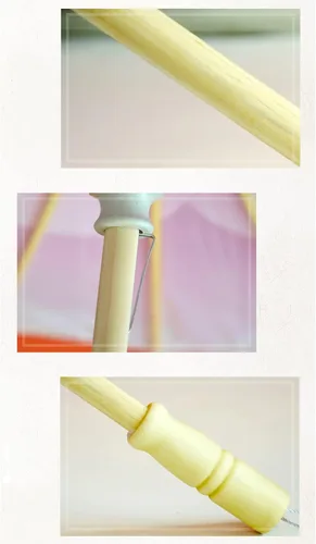 Miniatura 3 de Paraguas de papel con mango de madera, paraguas a granel para decoración de bodas, 32 pulgadas, paquete de 10